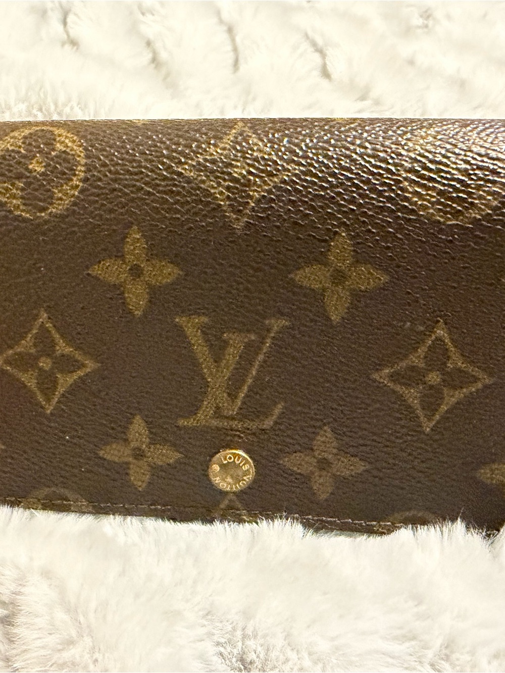 Louis Vuitton Brown Monogram Continental Wallet with Gold Hardware
